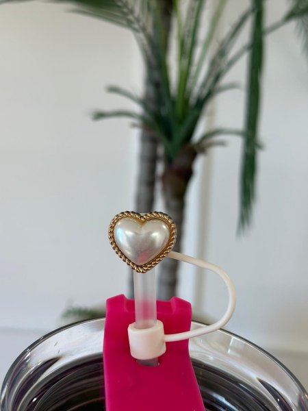 جلدة اكسسوار للكاسات قلوب  / وردة ببيونه  مع ستراس (طقم 10 قطع)